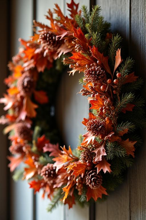 秋冬の素材を使ったリース